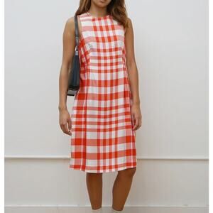 Stella McCartney Dress Womens XS S 36 Plaid Gingham Sleeveless Red White Preppy